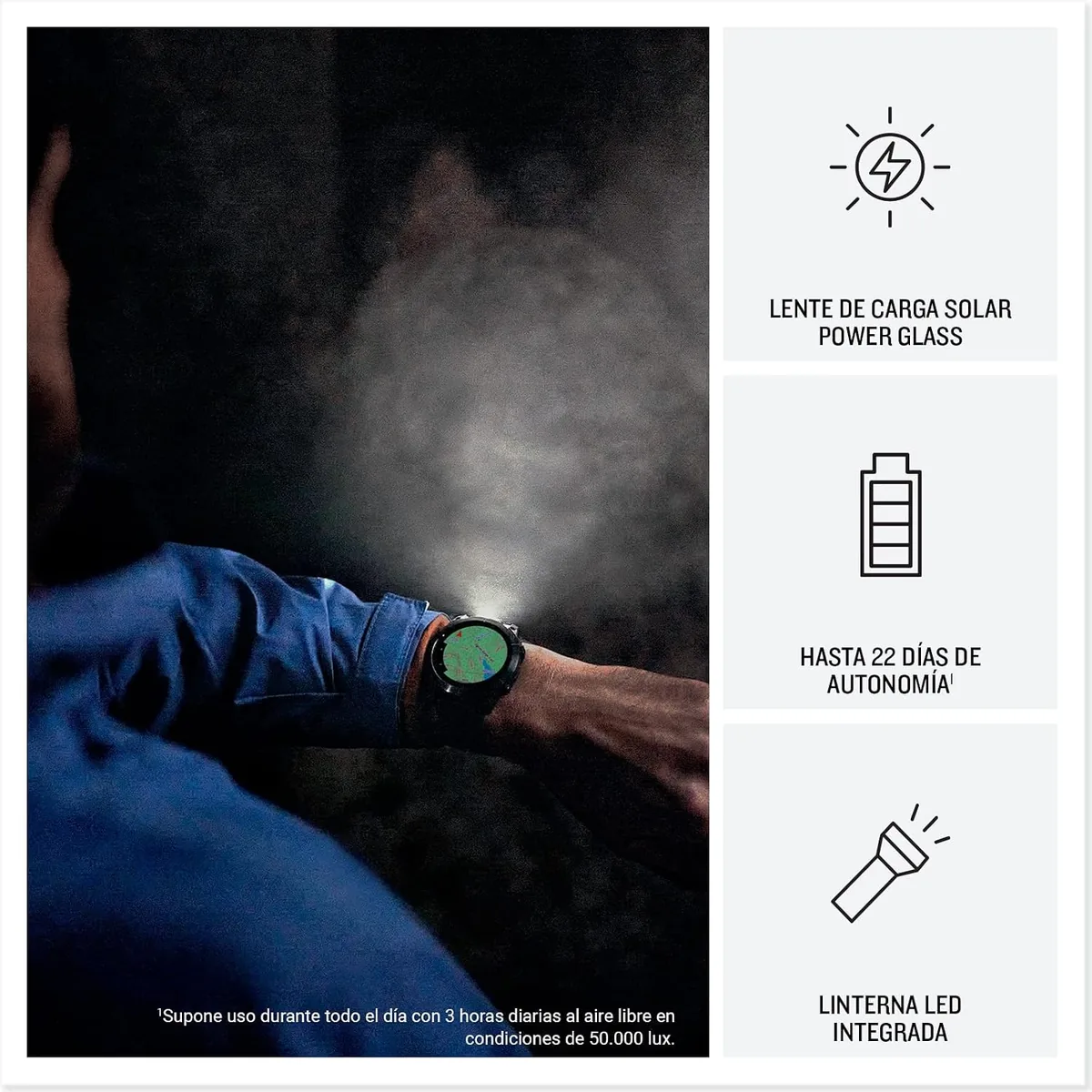 Vista 3 de Garmin fēnix 7 Pro Solar (47 mm)
