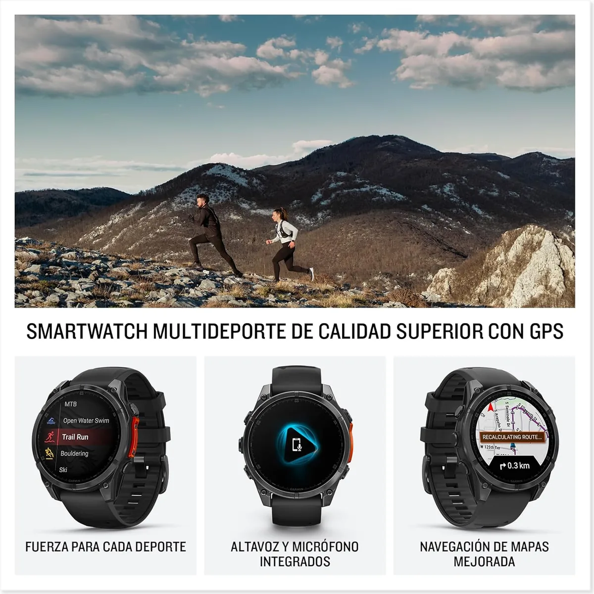 Vista 3 de Garmin fēnix 8 (47 mm)