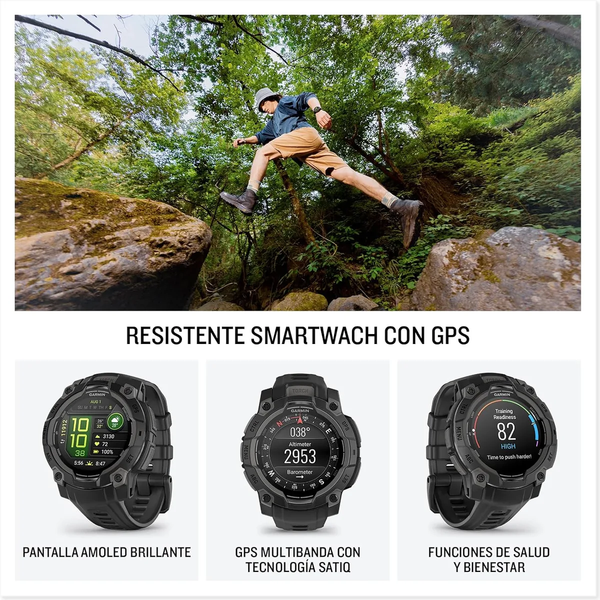 Vista 2 de Garmin Instinct 3 (45 mm AMOLED)