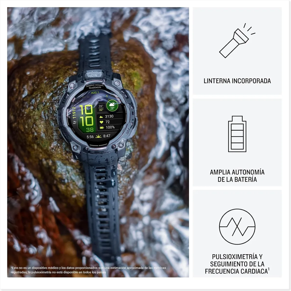 Vista 3 de Garmin Instinct 3 (45 mm AMOLED)